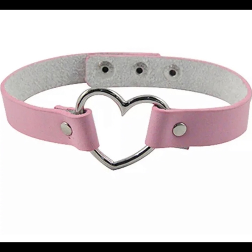 💖 Heart Ring Choker - Pink